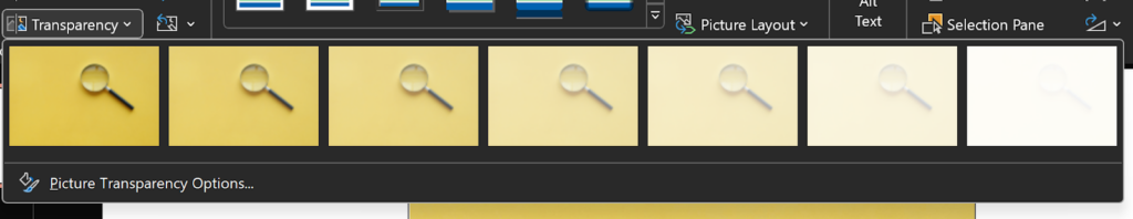transperancy in powerpoint