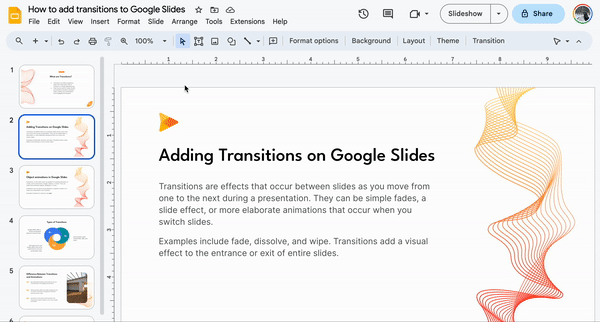 How to add transitions to videos and slideshows