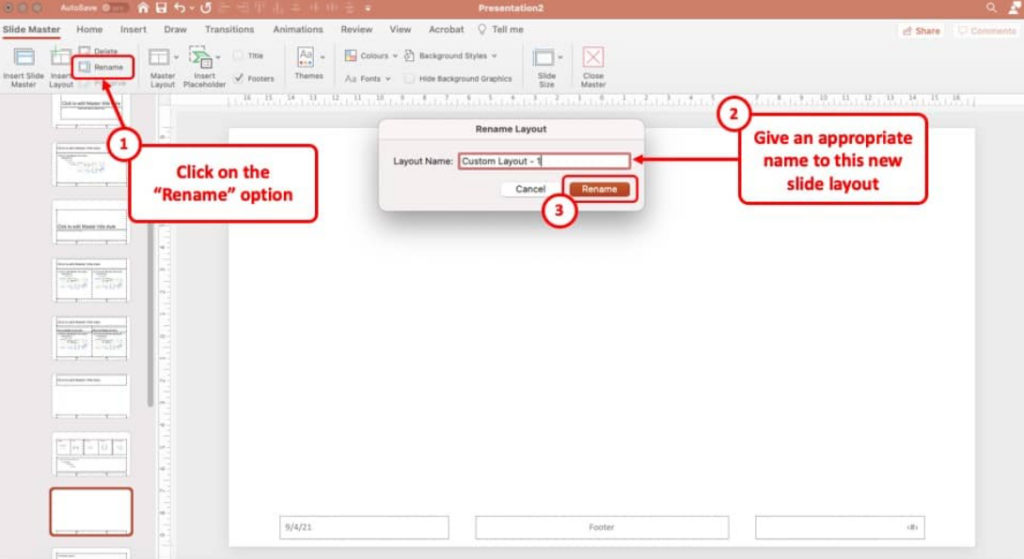 Rename the Slide Layout