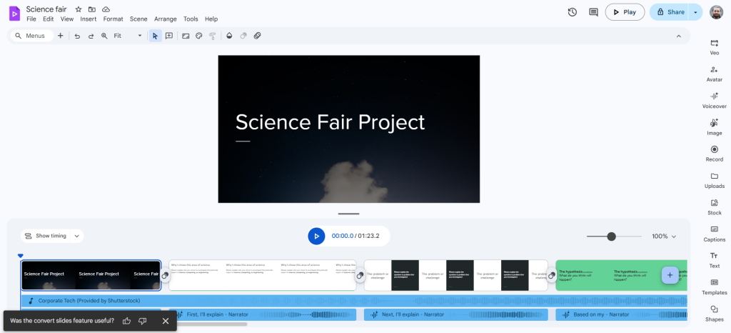 Google Slides to video