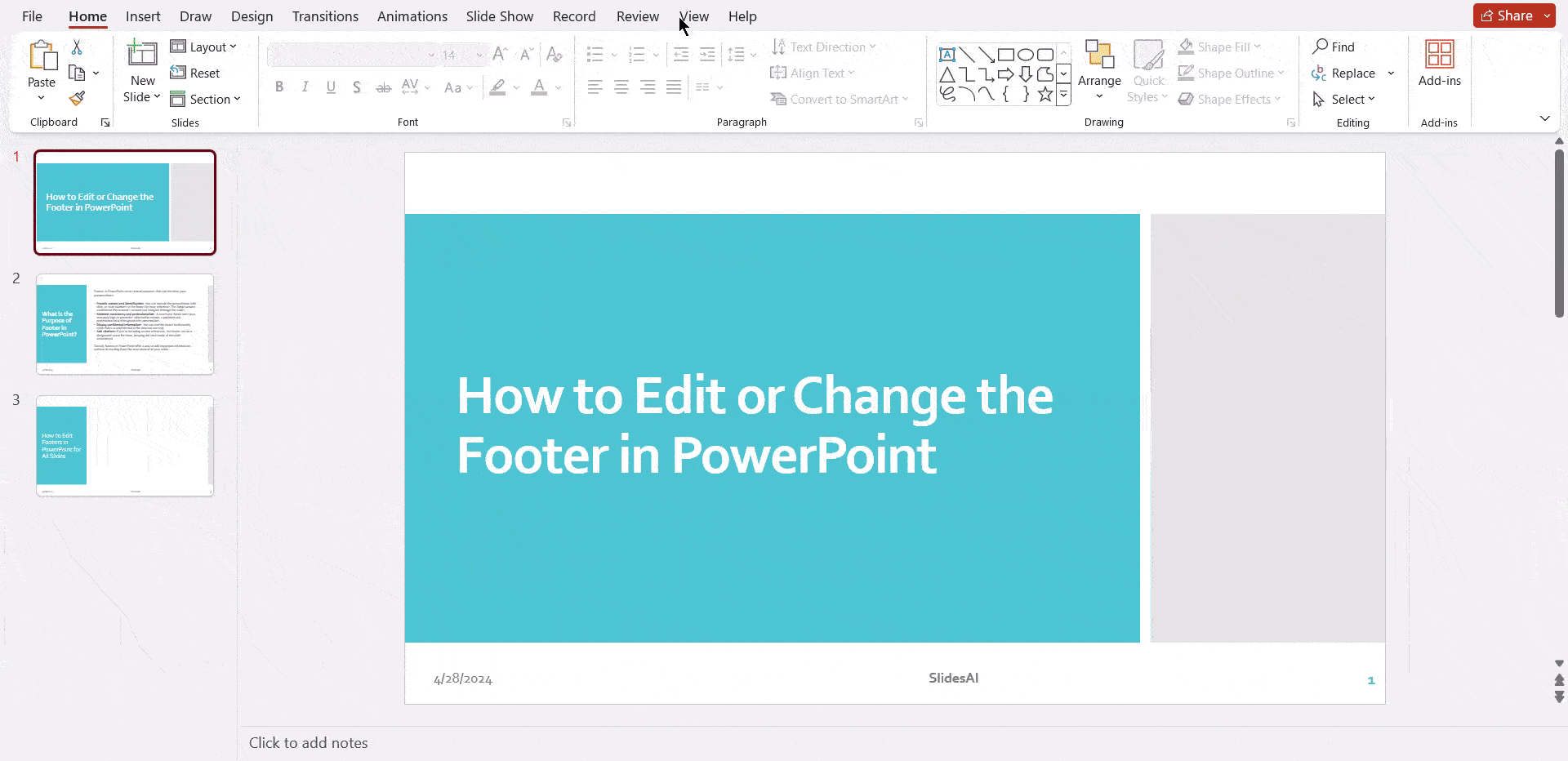 How to Edit Footers in PowerPoint for All Slides