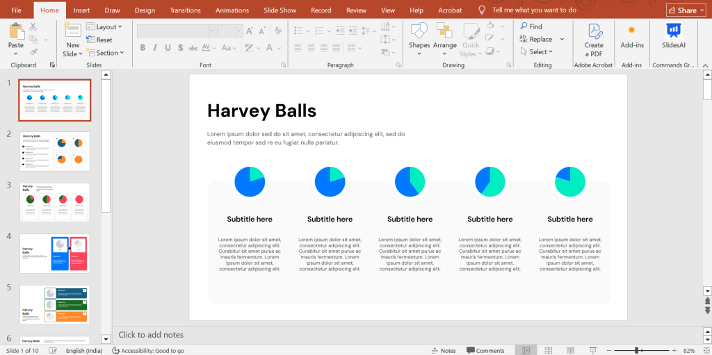 Open the template in PowerPoint