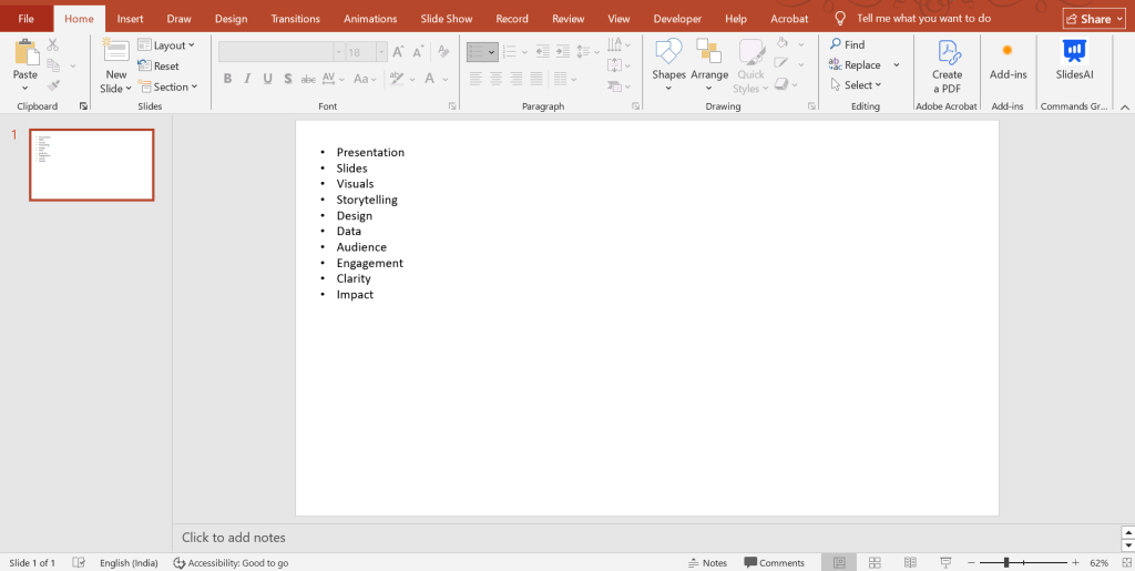 Make a list of words