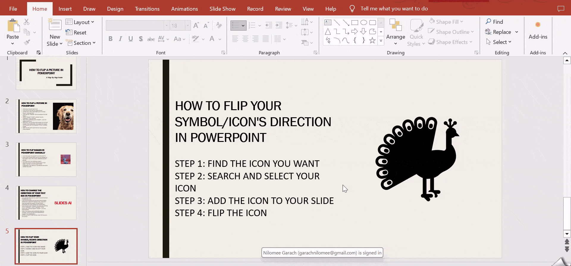 How to flip icons 