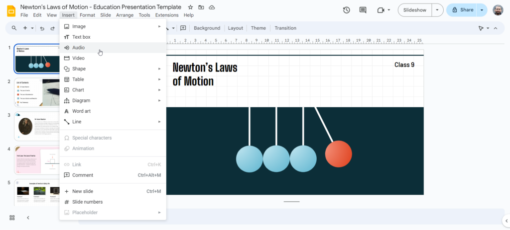 Insert Audio into Slides 1