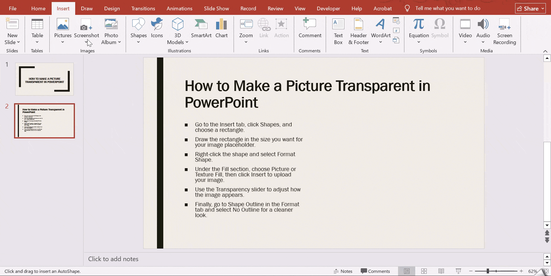 The Shape Fill Trick