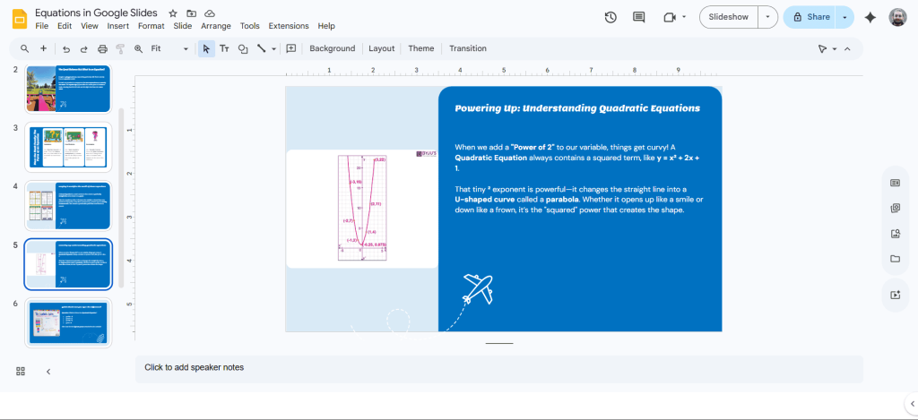 Equation in presentation