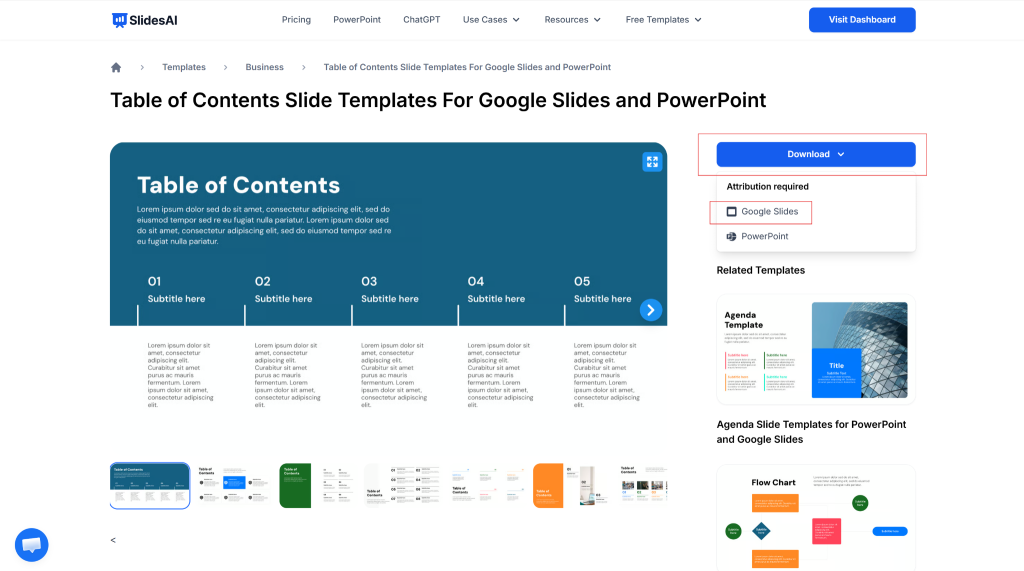 Download TOC template