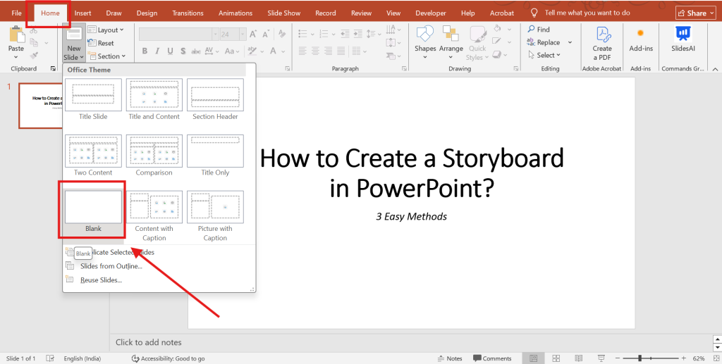 Choose Blank Presentation.