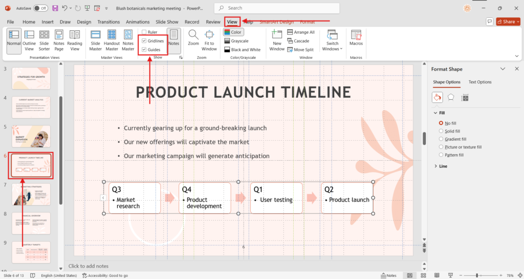 Aligning Text Boxes With Guides and Gridlines in PowerPoint