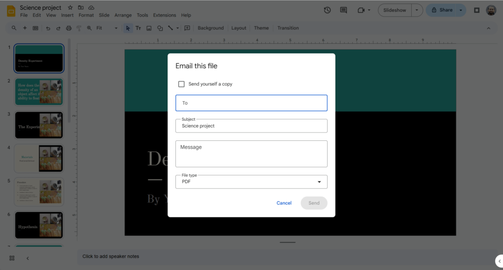 share google slides via email to your students