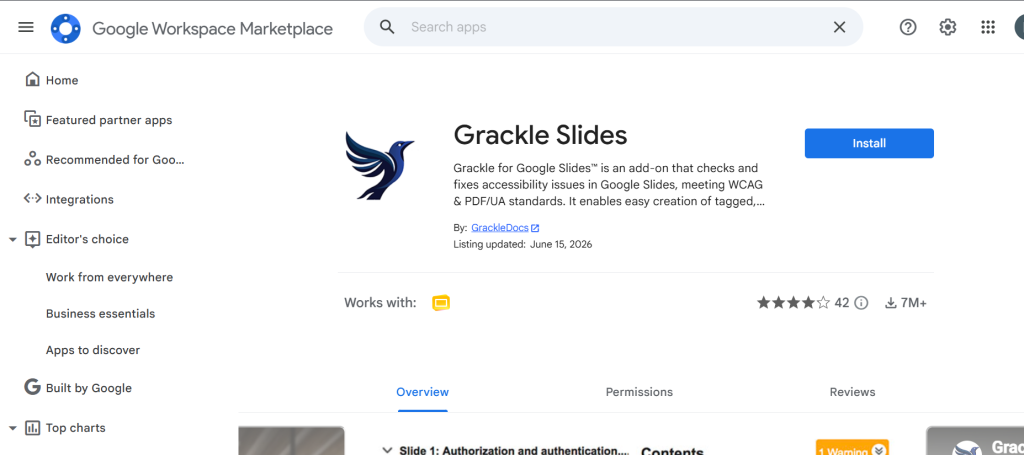 Grackle slides