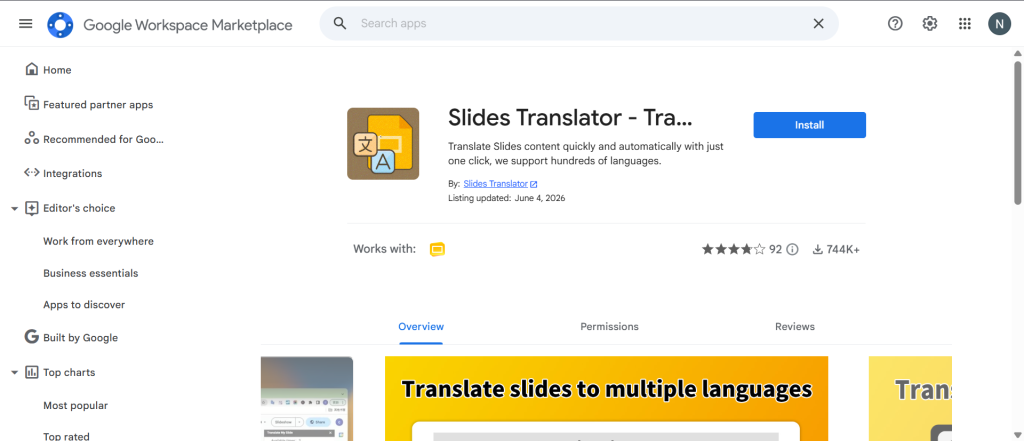 Slides translator