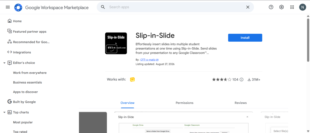 Slip-in-slide