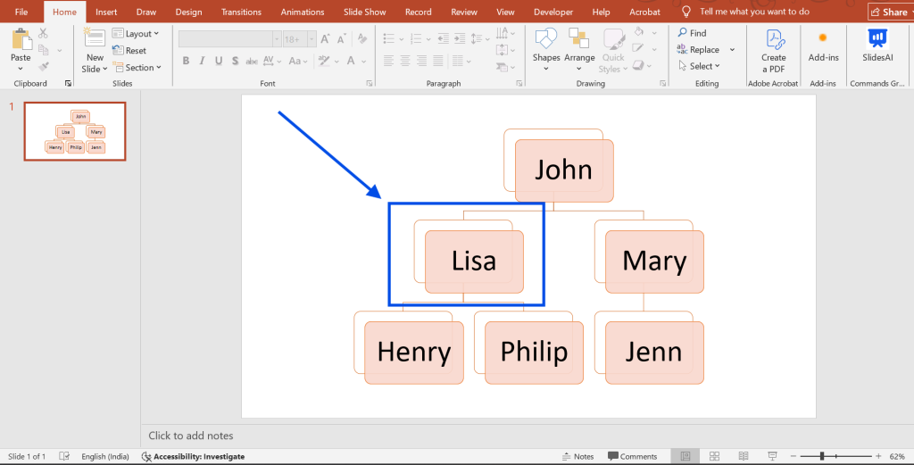 Add Text and Edit the Hierarchy