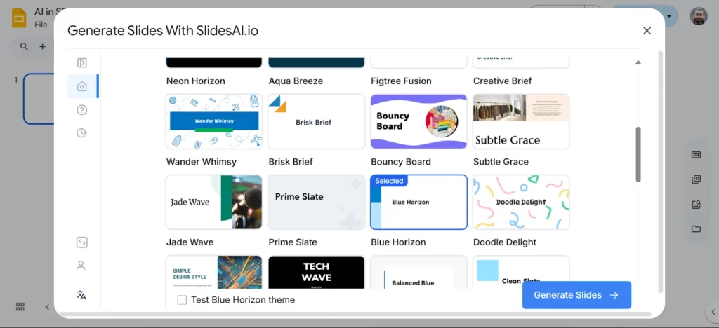 Presentation theme