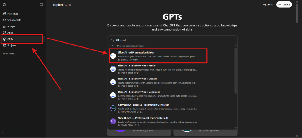 Access GPTs Inside ChatGPT