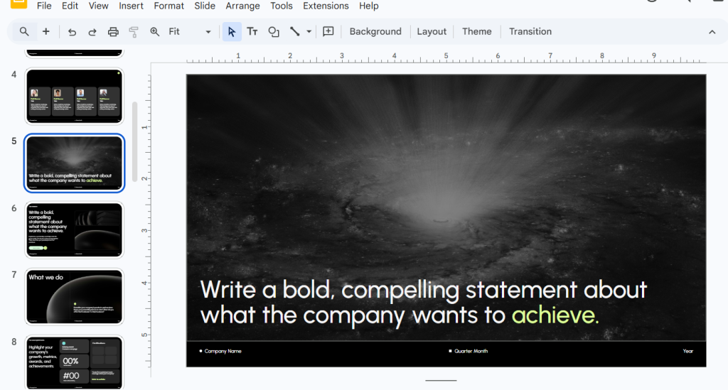 Navigate to the Target Slide