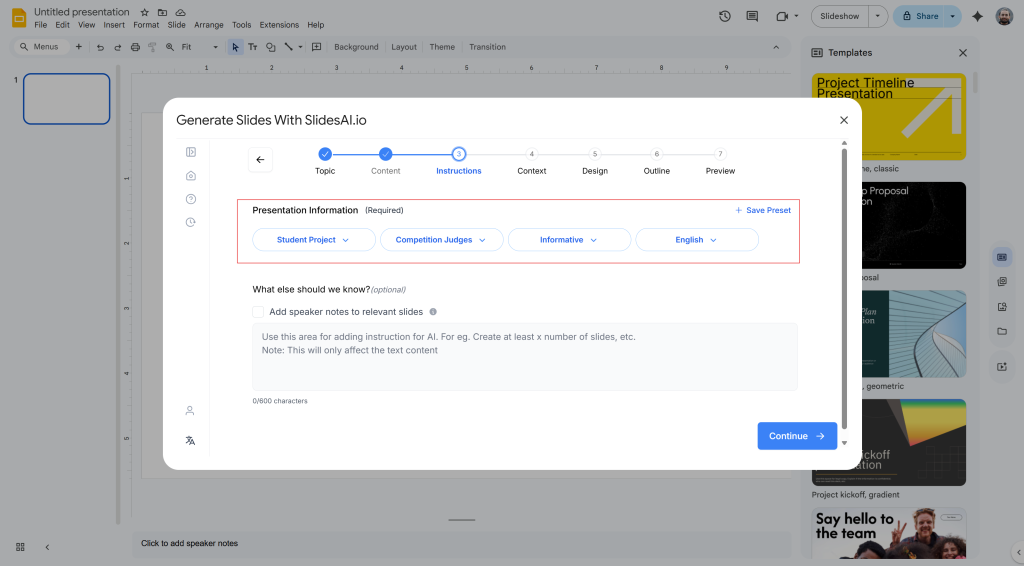 Configure Your Presentation Settings