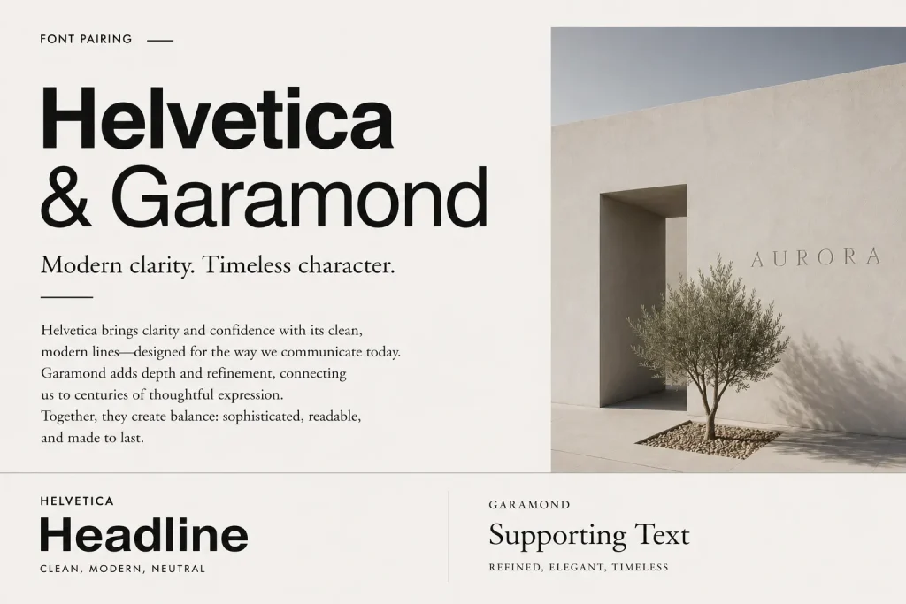 Helvetica and Garamond.