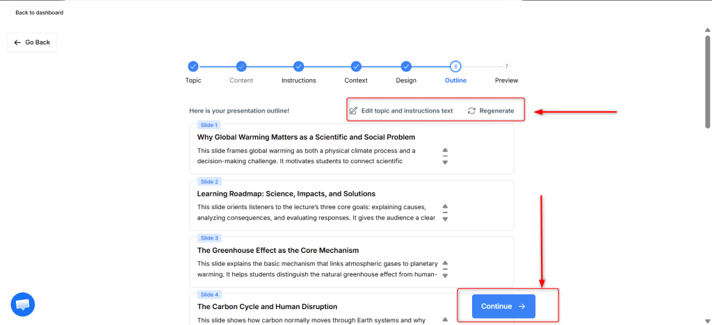 Review the Generated Outline