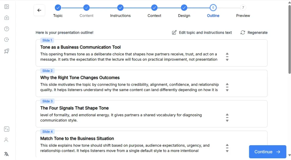 Step 8 Review the Presentation Outline