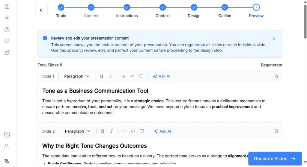Step 9 Review the Generated Content