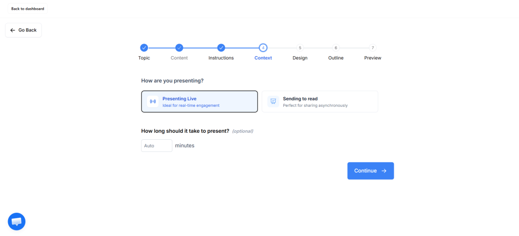 4. Choose Presentation Mode