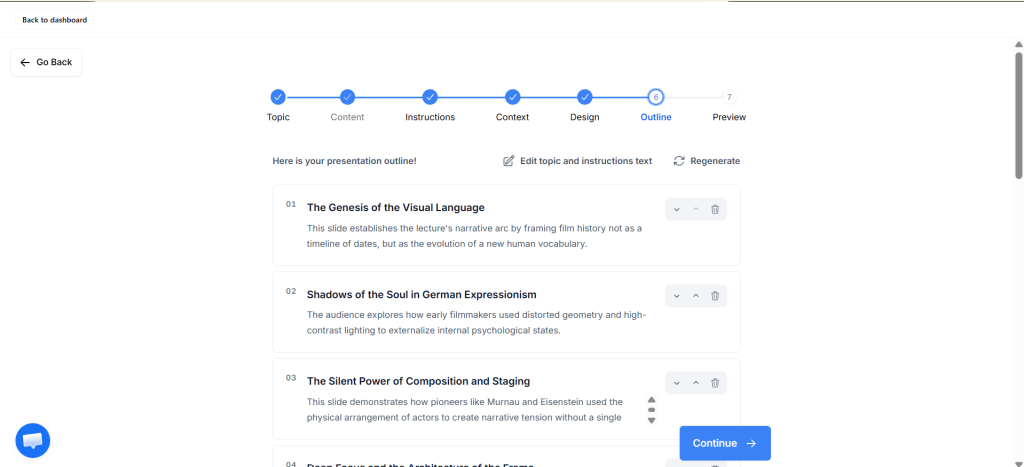 6. Review the Generated Outline